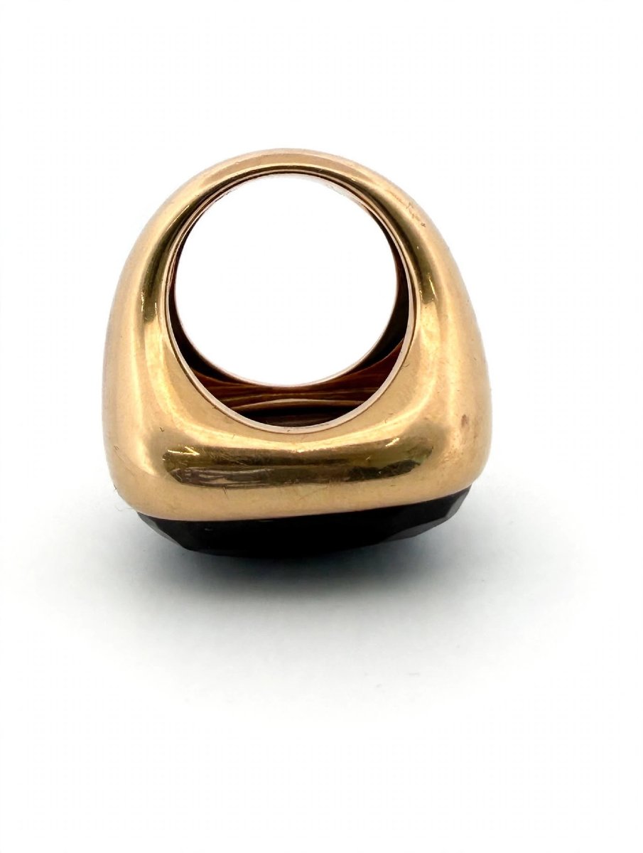 Bague Pomellato modèle Victoria enchâssé d’un grand cabochon à jet facetté-photo-3