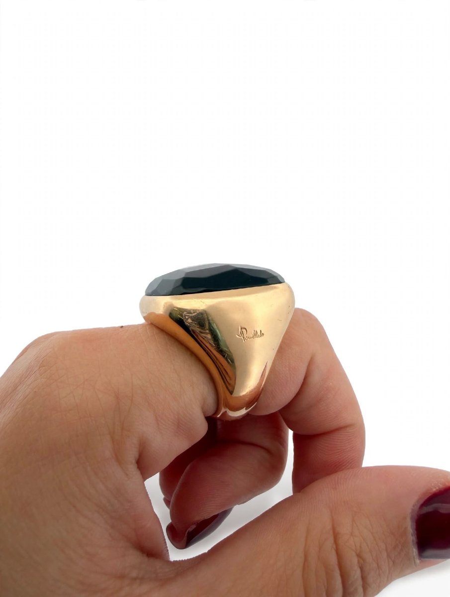 Bague Pomellato modèle Victoria enchâssé d’un grand cabochon à jet facetté-photo-7