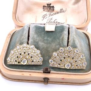 18kt Yellow Gold 40' Earrings With Diamonds