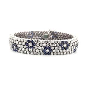 Diamond And Sapphire Bracelet