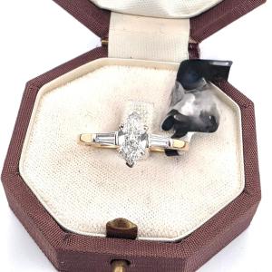 Bague en or jaune 18kt avec diamants