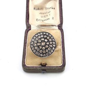 Low-profile Yellow Gold And Silver Ring With Coroné-set Pink Diamonds
