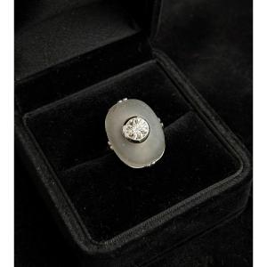 Art Deco Platinum Ring With A Diamond 