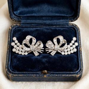 Platinum Earrings With Diamonds