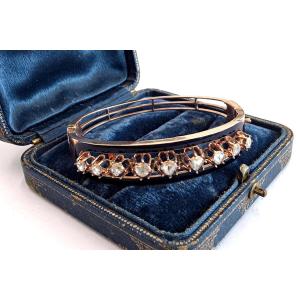 Platinum Bracelet With Blue Enamel And Coroné-set Pink Diamonds
