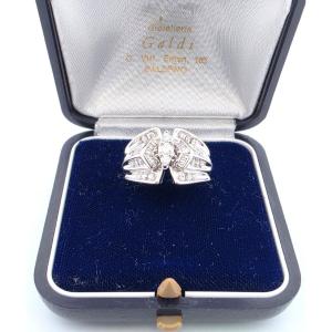 Bague en or blanc 18 carats avec diamants