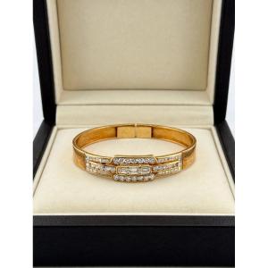 Bracelet rigide en or jaune 18 carats avec diamants