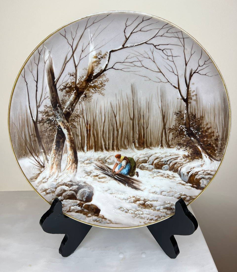 Limoges Porcelain Plate Entirely Hand Painted.