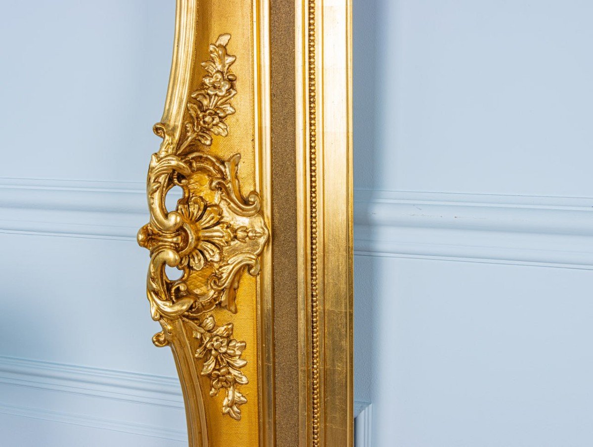 Large Napoleon Period Frame In Golden Wood -photo-1