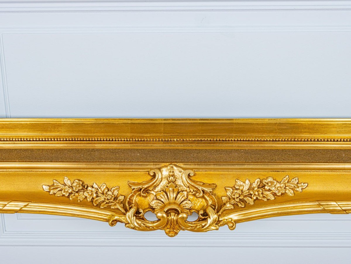 Large Napoleon Period Frame In Golden Wood -photo-2