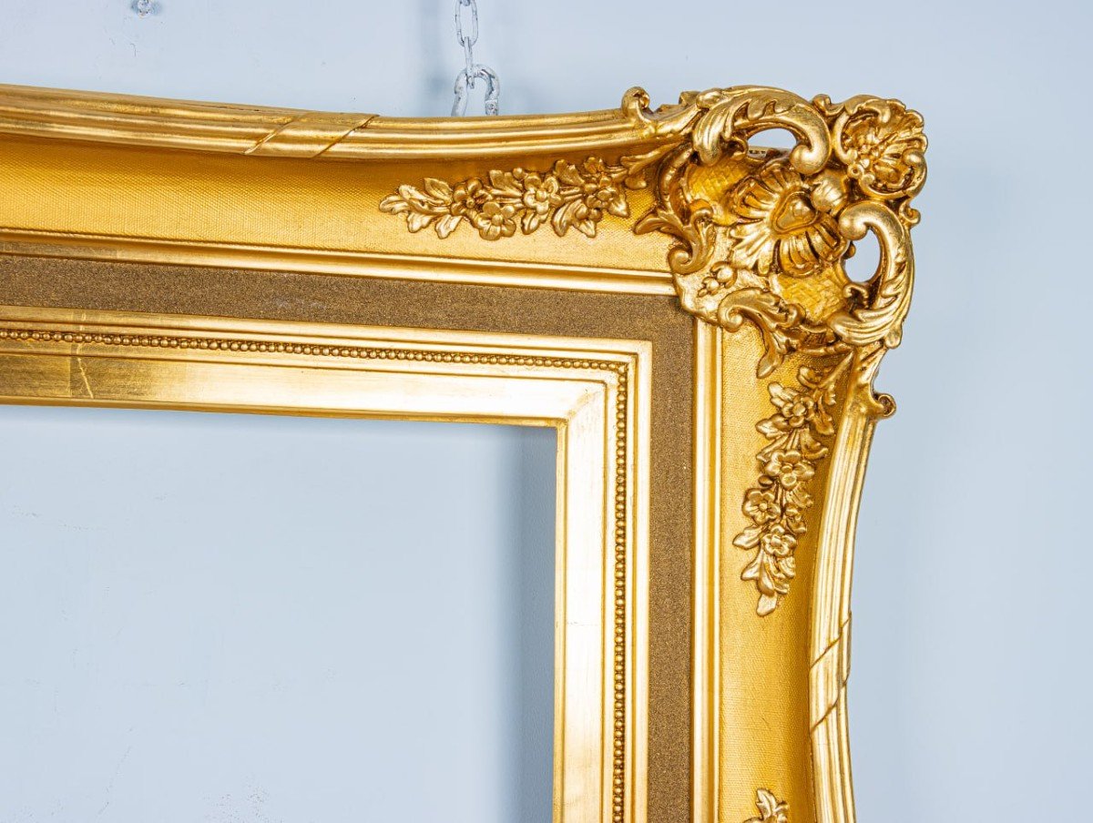 Large Napoleon Period Frame In Golden Wood -photo-5