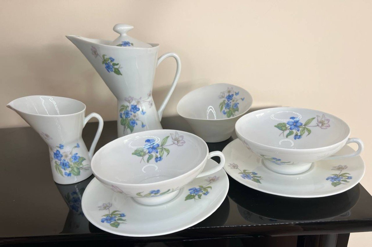Service Thé Et Café Tête à Tête En Porcelaine De Limoge Singer-photo-5