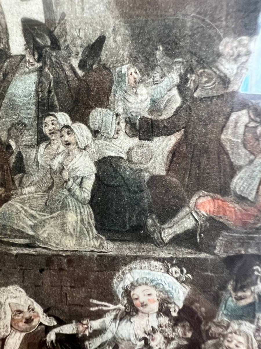 After Philibert-louis Debucourt Paris, 1755-1832 And The Bride's Minuet, Color Engraving-photo-2
