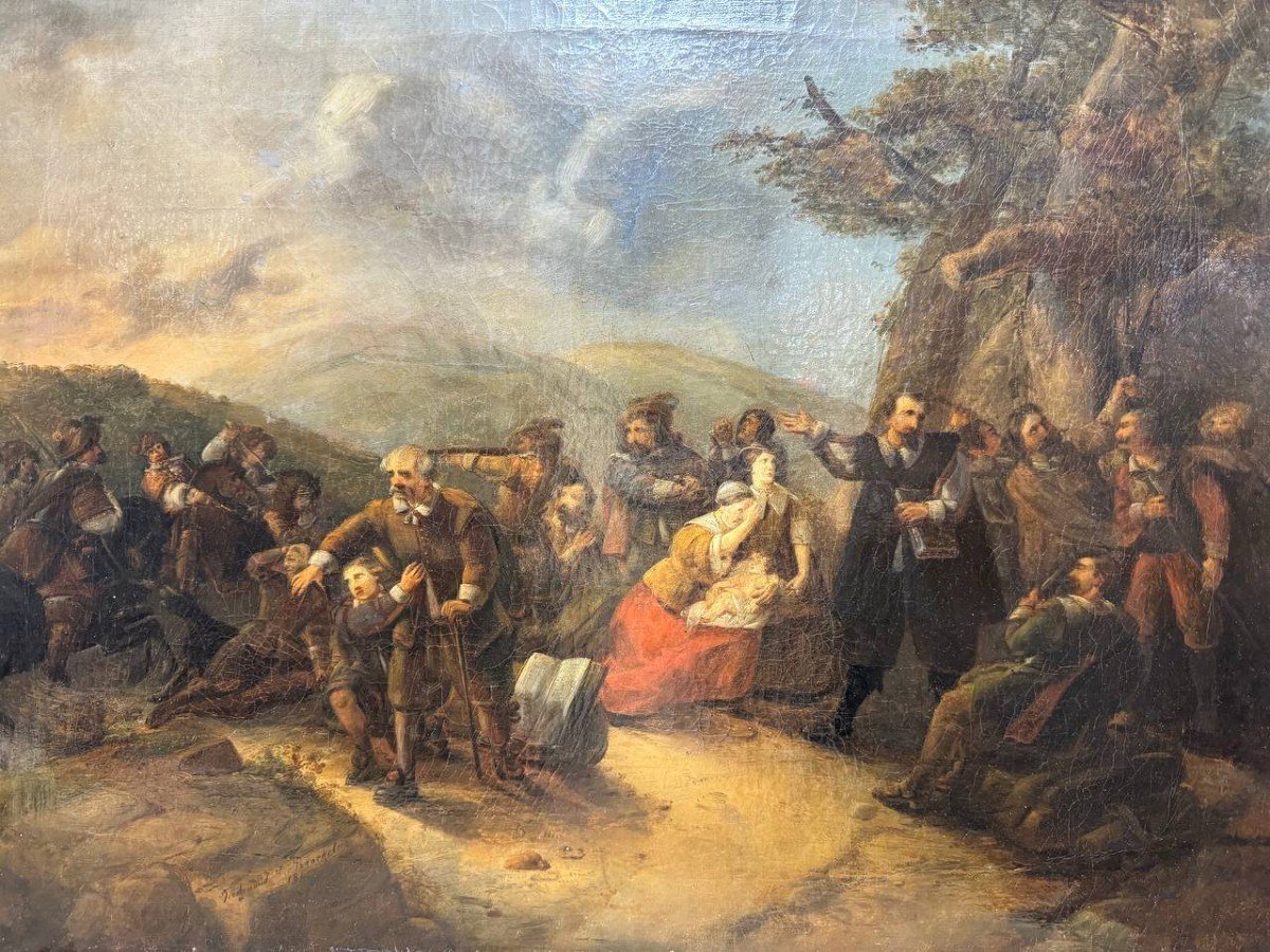 “battle Scene”, Oil On Canvas, Ferdinand De Braekeleer, Dated And Signed 1861 -photo-4