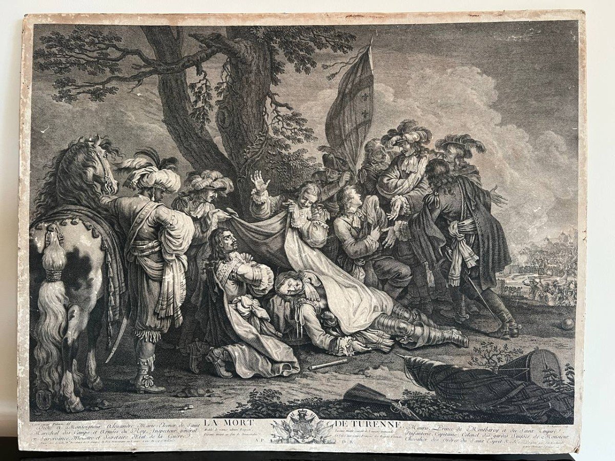 La Mort De Turenne Gravure XVIIIème