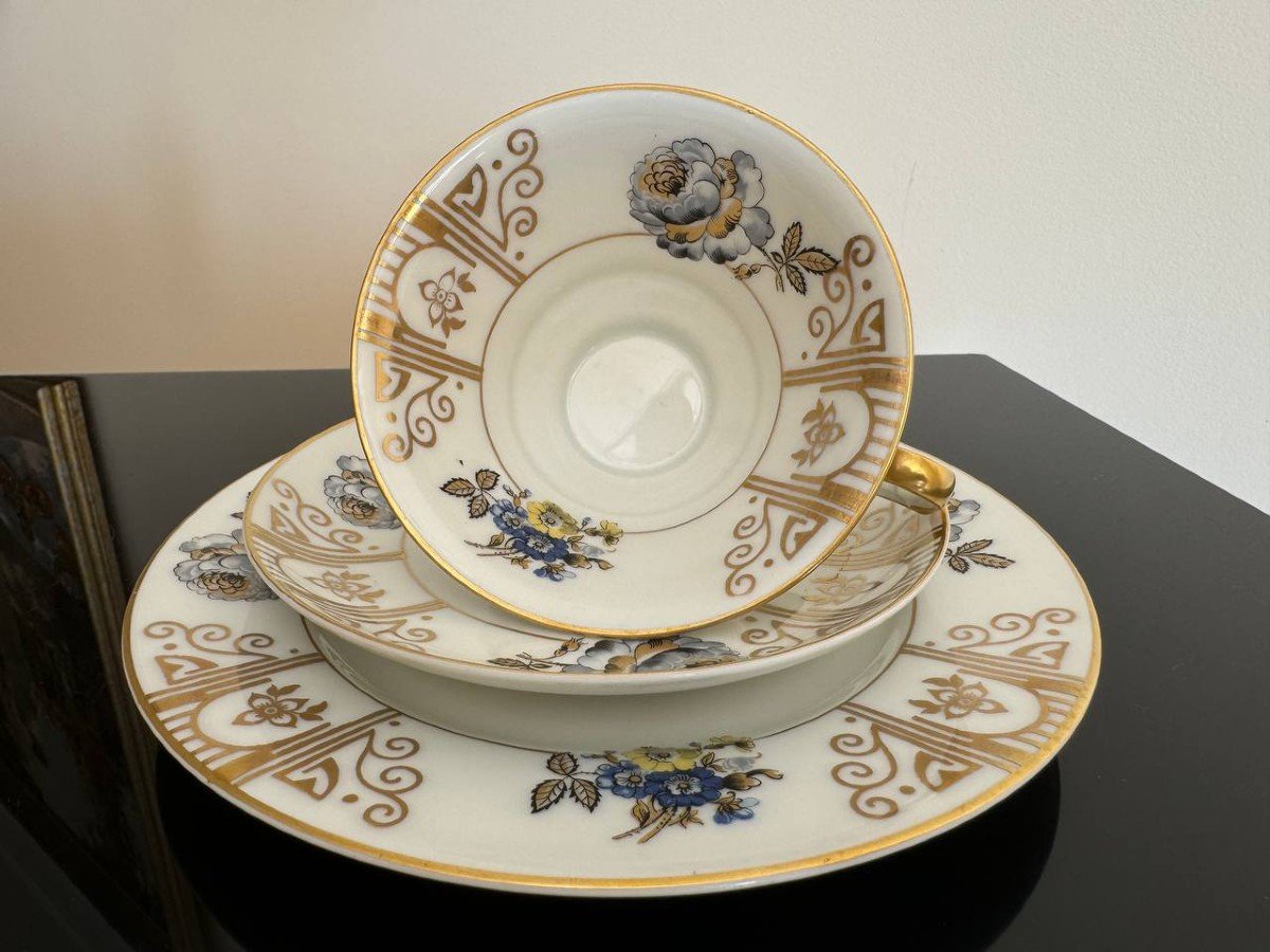 Trio Of Kpm Tea Services, Berlin, 1940s-photo-2