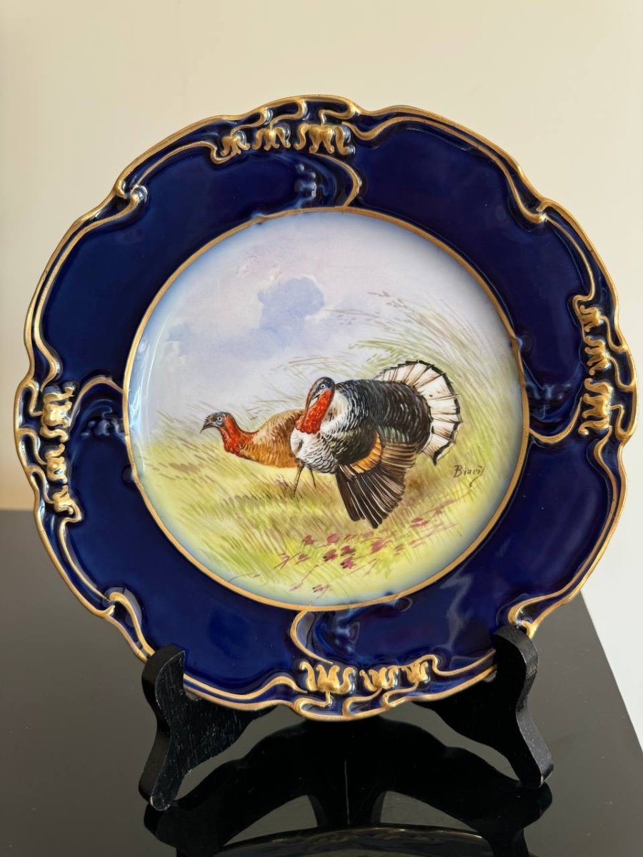 Porcelaine Française Peinte à La Main Par Jean-pouyat Limoges-photo-3