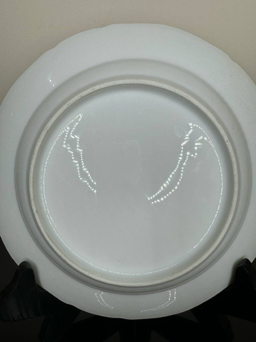 Paris Porcelain Deep Plate With Flower Bouquet Decor-photo-2