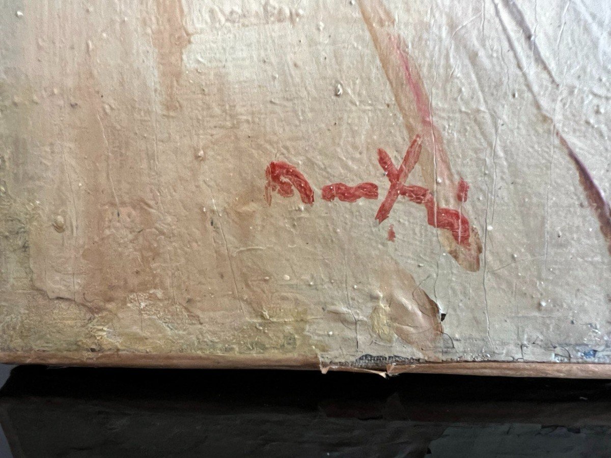 Tableau Marine, huile sur toile.-photo-2