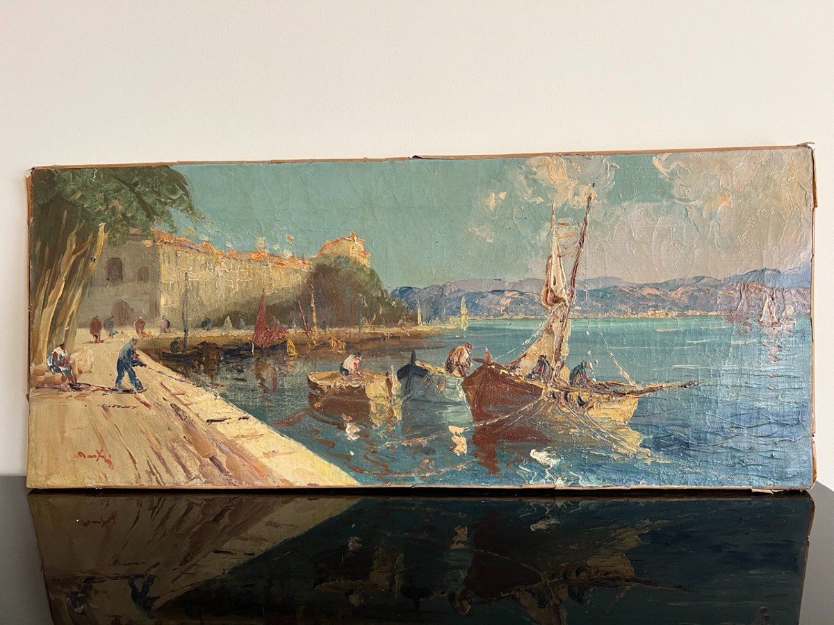 Tableau Marine, huile sur toile.