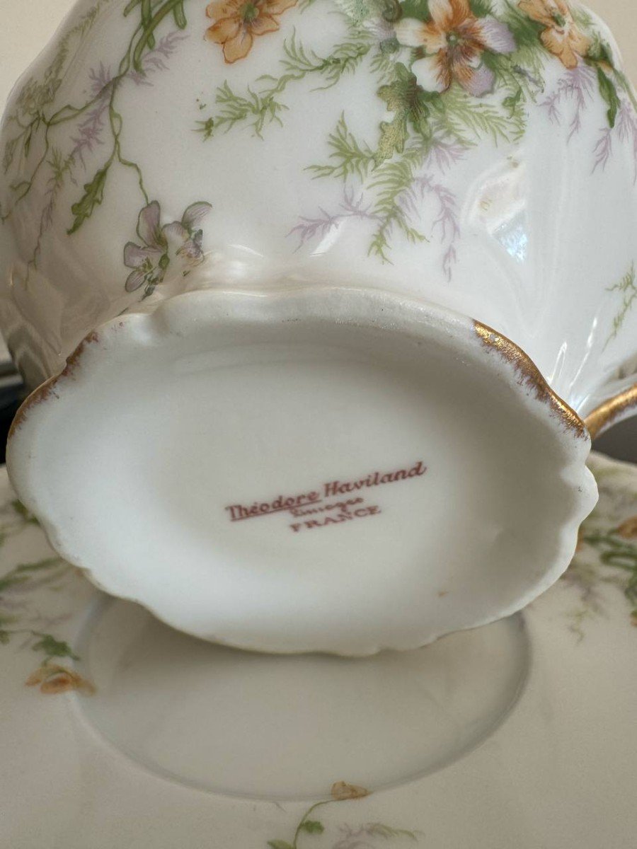 Theodore Haviland Limoges Service A Thé , Café En Porcelaine-photo-3