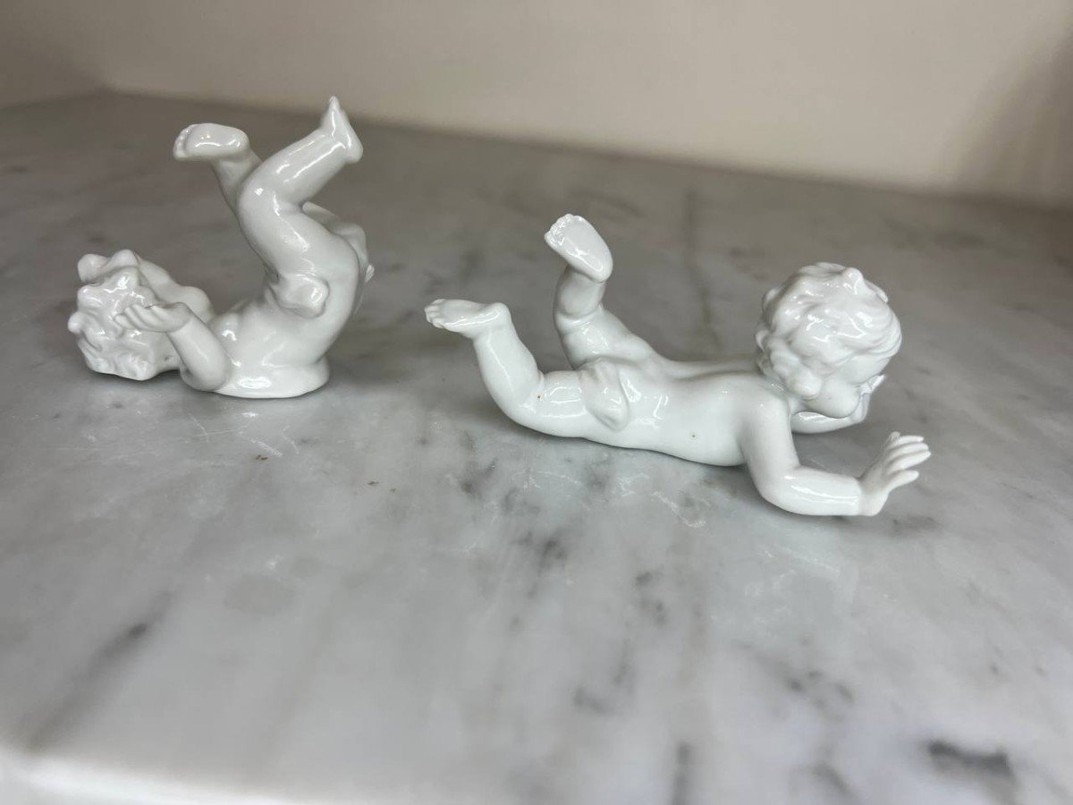 Capodimonte Sujets En Porcelaine Enfants Puttis-photo-2