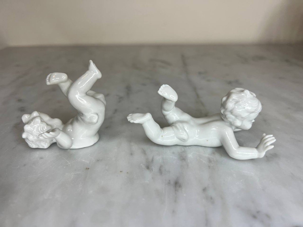 Capodimonte Sujets En Porcelaine Enfants Puttis-photo-4