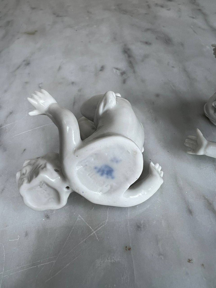 Capodimonte Sujets En Porcelaine Enfants Puttis-photo-2