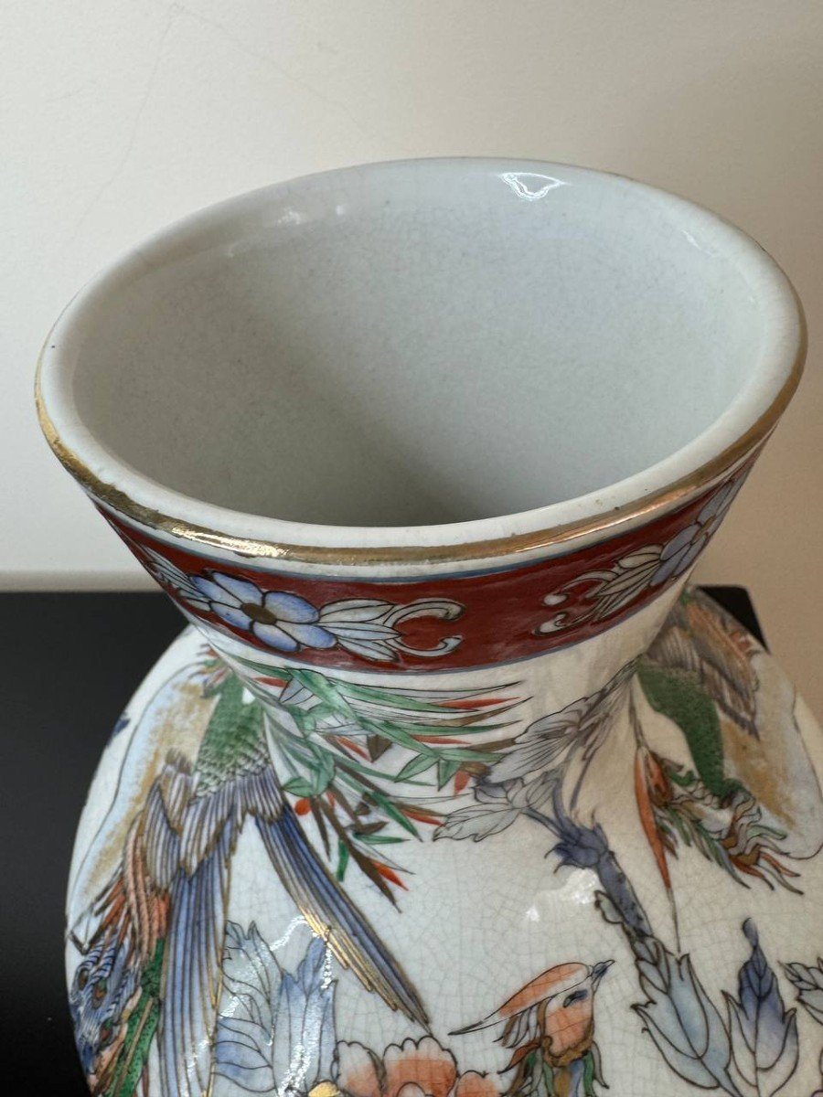 Vase, Chinese Polychrome Porcelain Hand Painted.-photo-6