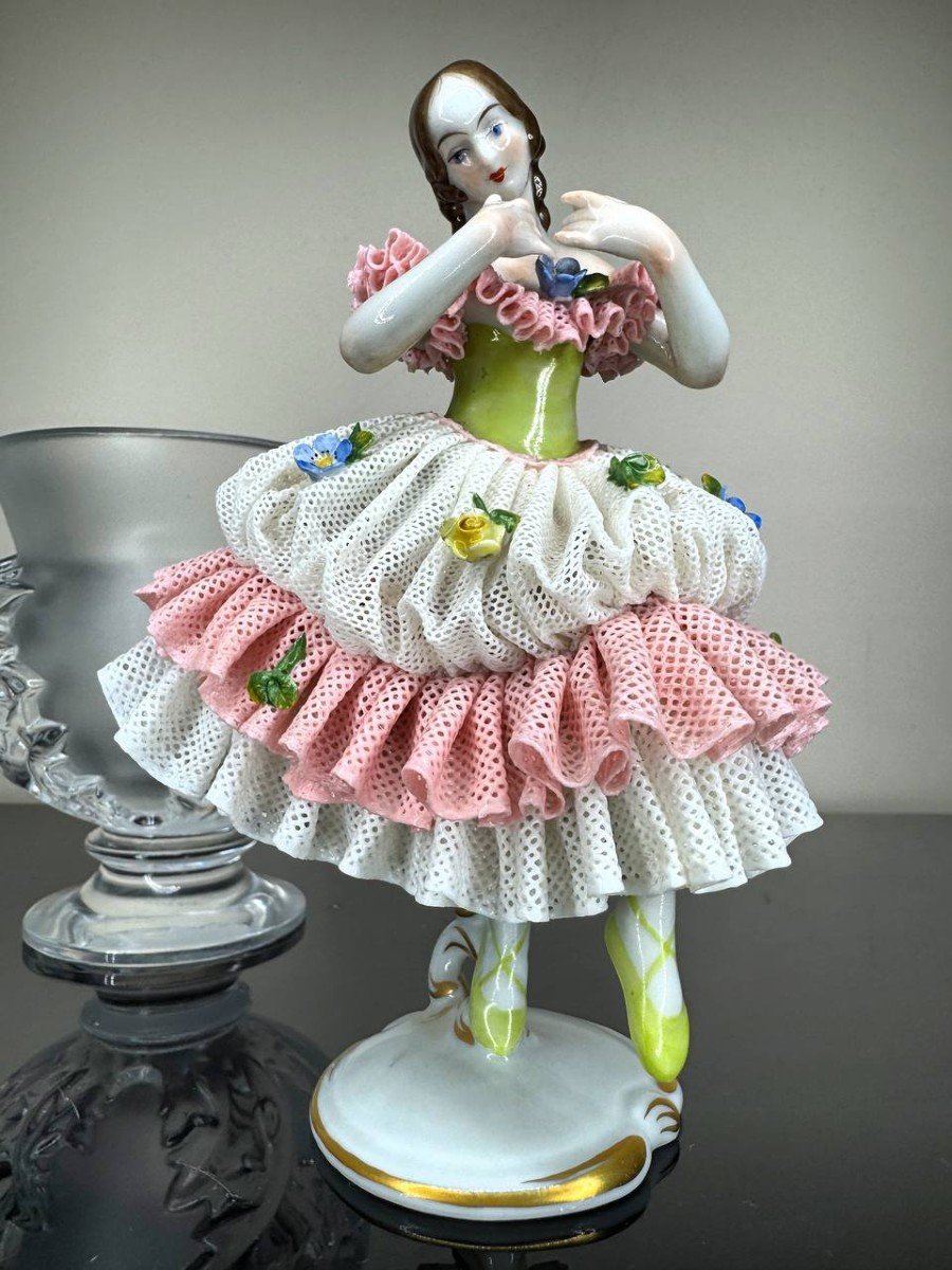 Volkstedt German Lace Ballerina Figurine