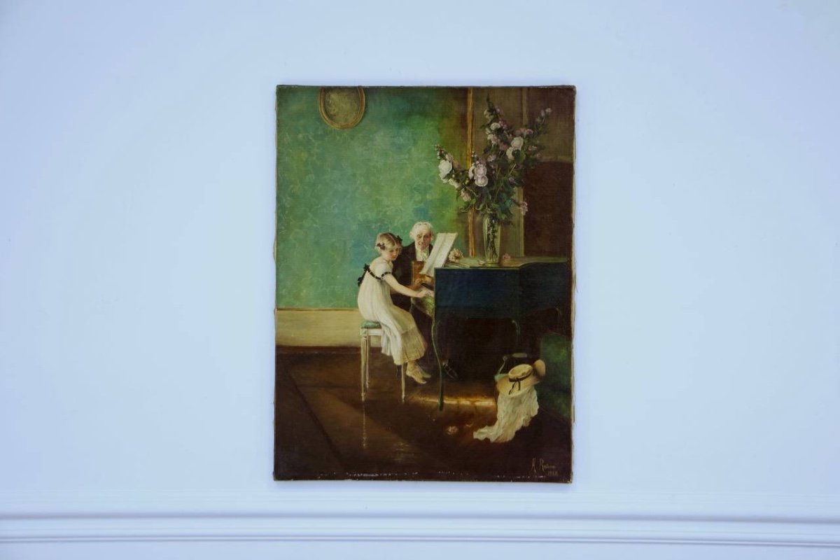 La Leçon De Clavecin, D’après Jules-Alexis Muenier (1863 - 1942)-photo-2