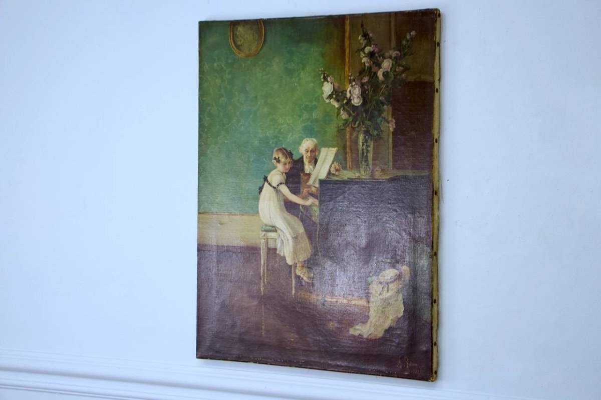 La Leçon De Clavecin, D’après Jules-Alexis Muenier (1863 - 1942)-photo-3