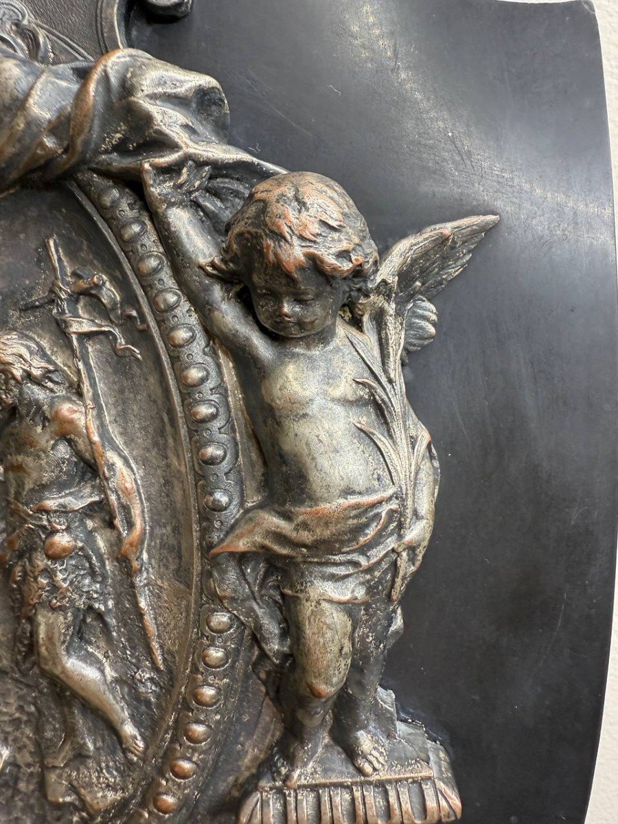Silver-plated Bronze Holy Water Font Representing The Baptism Of Jesus.-photo-3