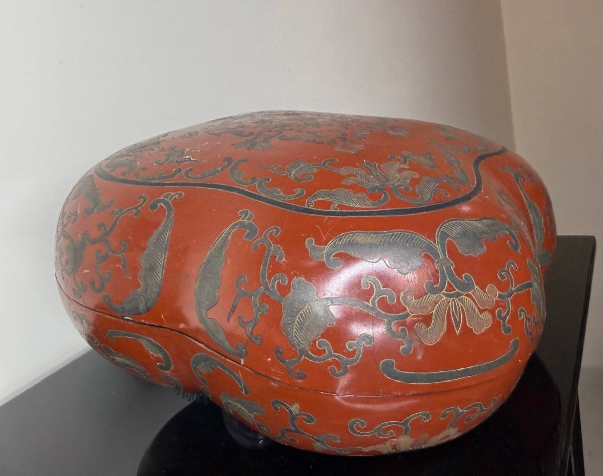 Boîte Chinoise En Laque Rouge-photo-3