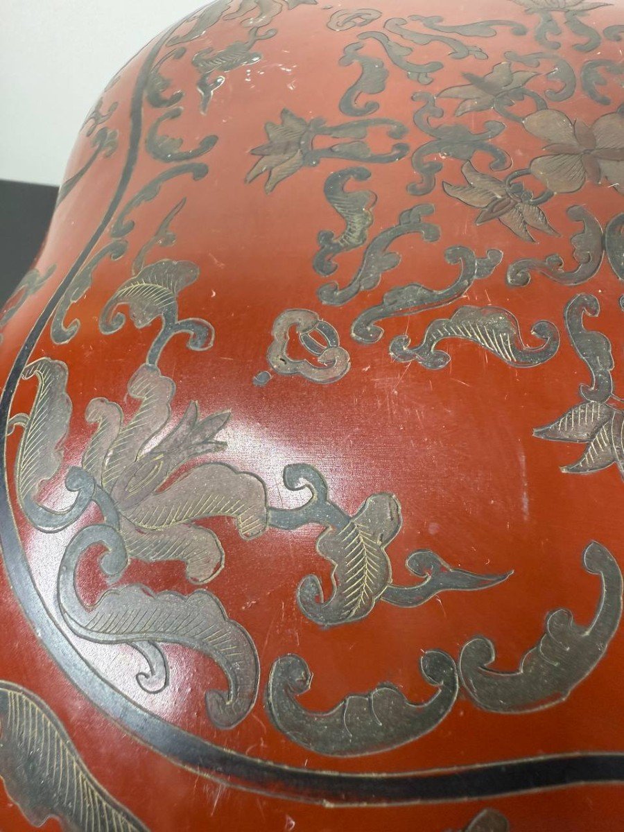 Boîte Chinoise En Laque Rouge-photo-6
