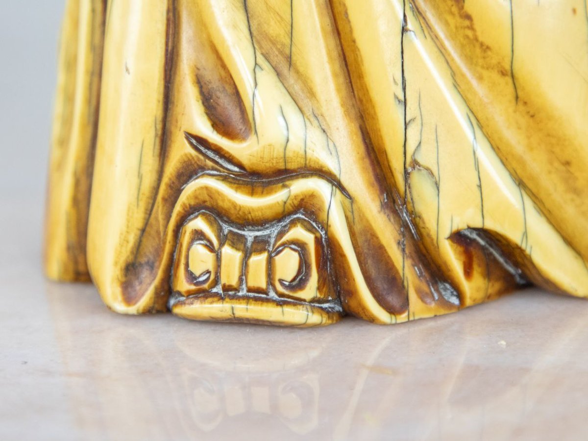 Sage Seated Sleeping Subject In Ivory Elephantidae-photo-3