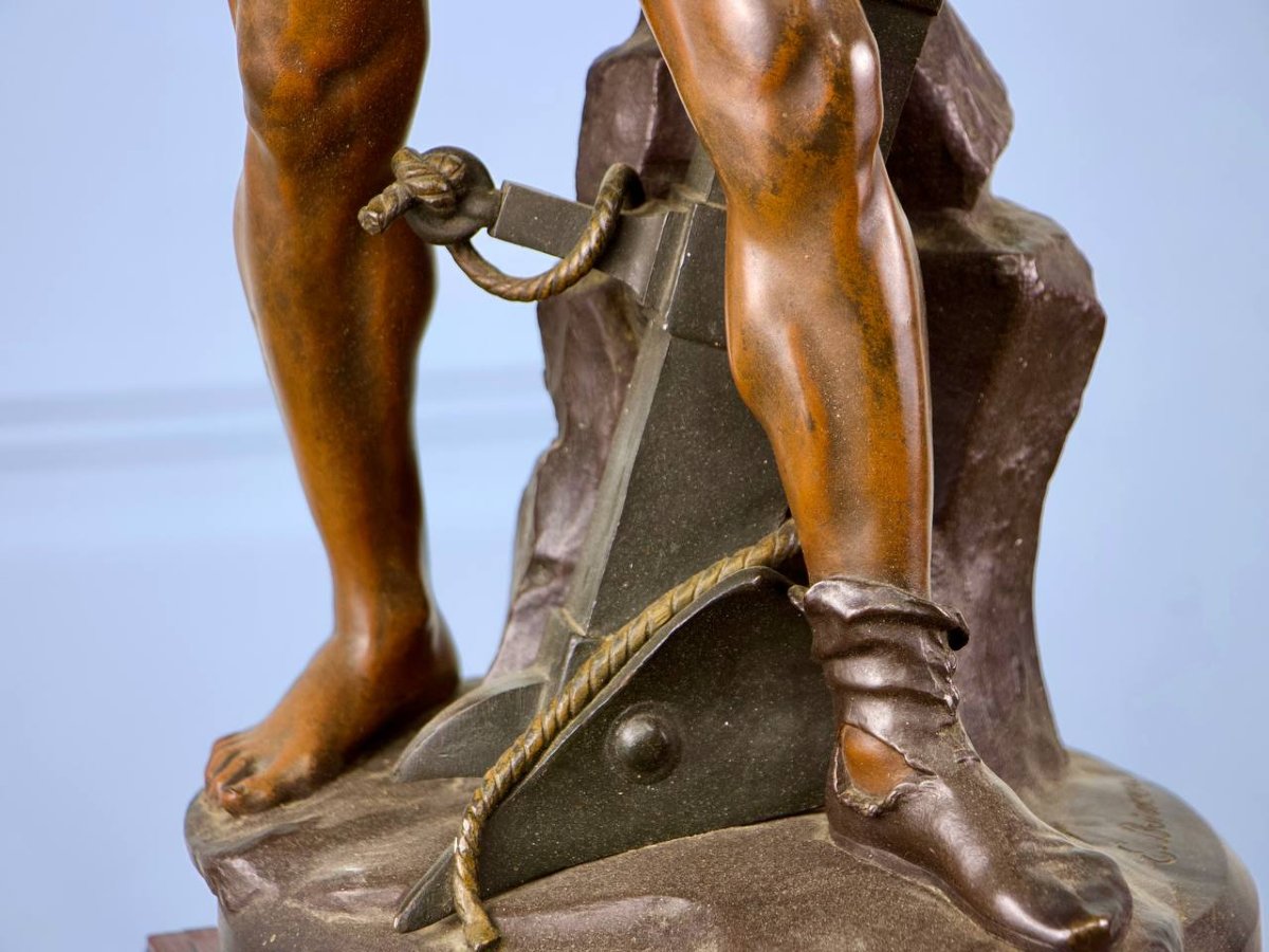 Emile-andré Boisseau (1842-1923) The Defense Of The Home, Bronze-photo-2
