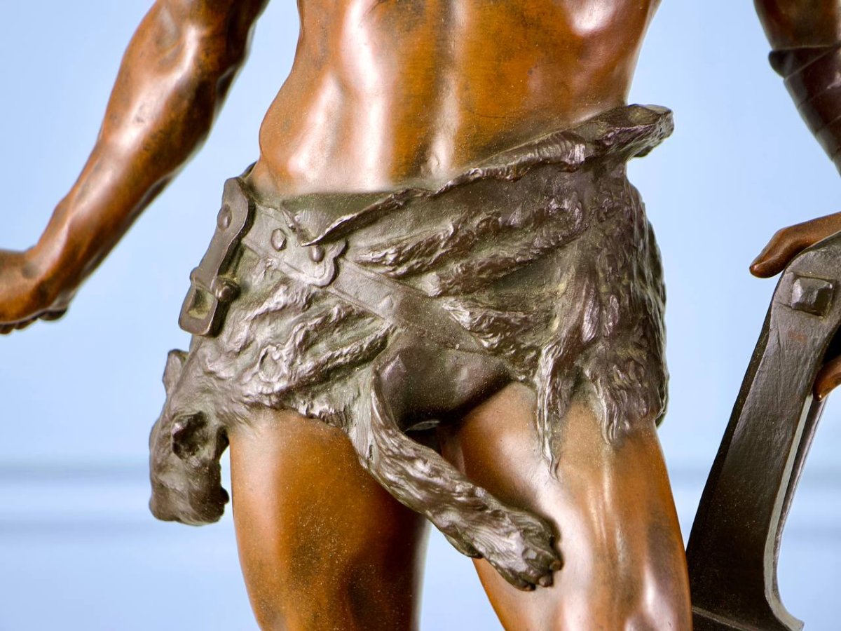 Emile-andré Boisseau (1842-1923) The Defense Of The Home, Bronze-photo-4