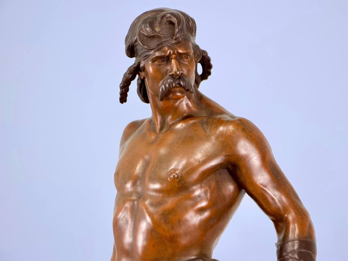 Emile-andré Boisseau (1842-1923) The Defense Of The Home, Bronze-photo-7