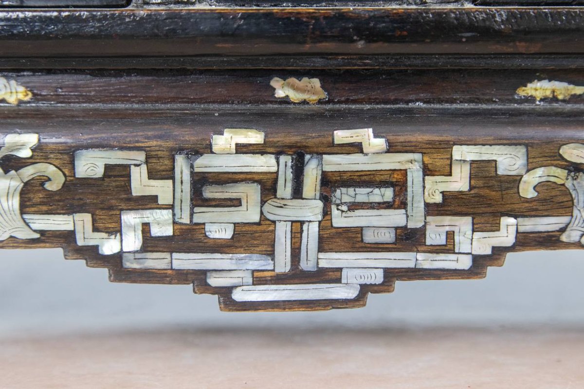 Indochina Small Blackened Wooden Cabinet-photo-3