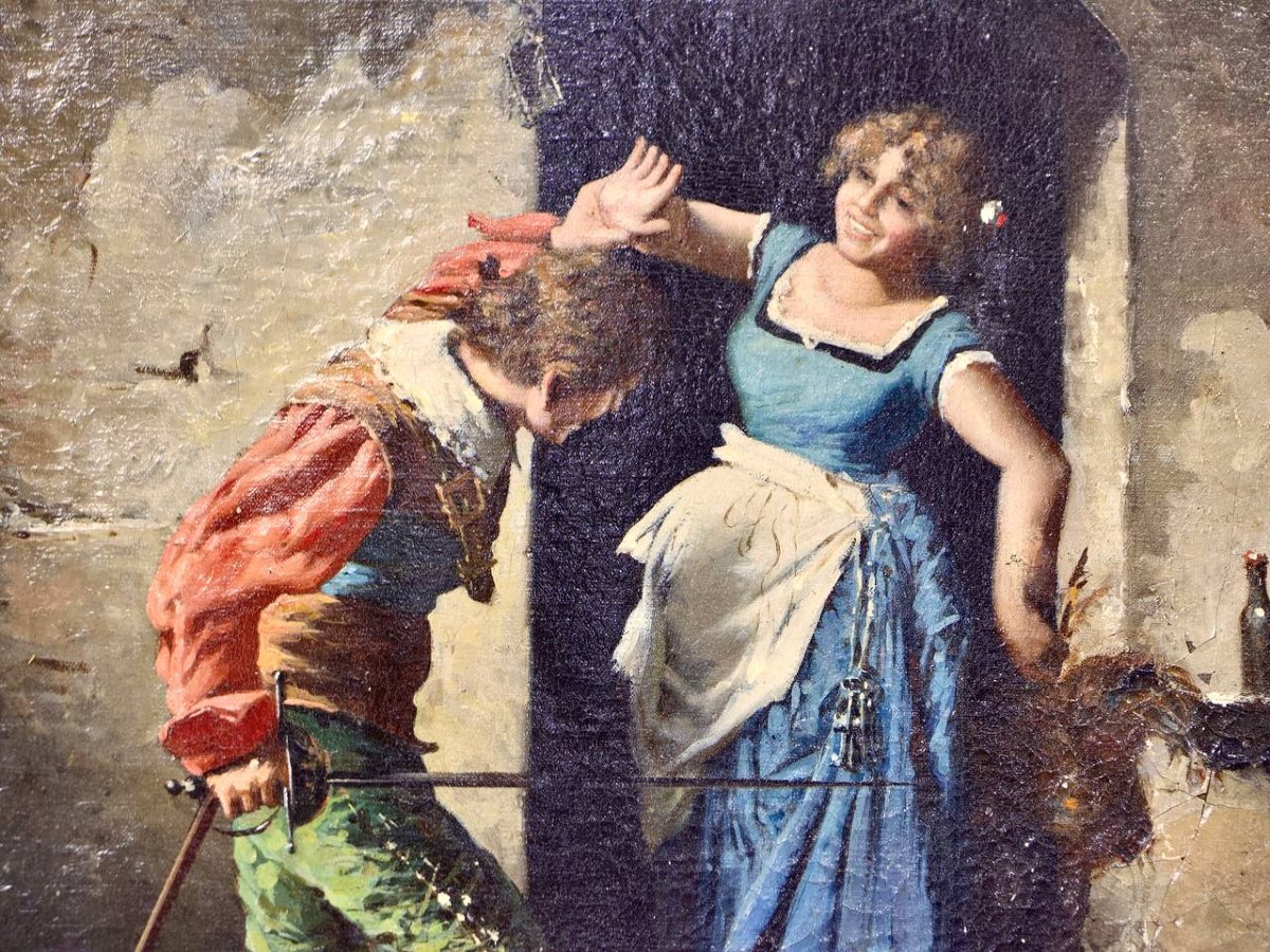 Oil On Canvas, Italy, After Giuseppe Guzzardi.-photo-3