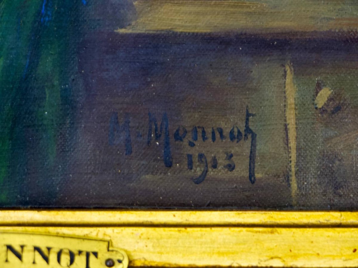 Maurice Louis Monnot (1869-1937) Still Life Oil On Canvas  -photo-4