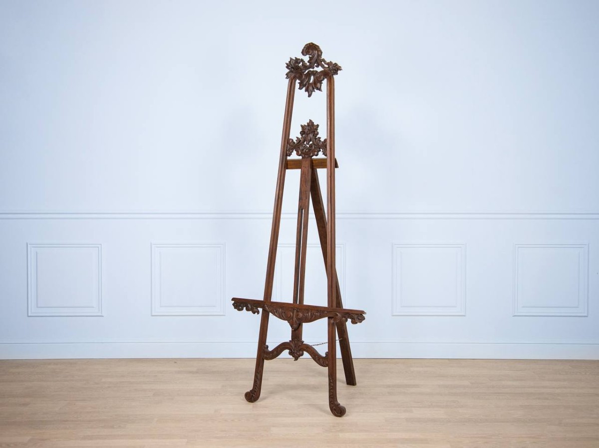 Carved Wooden Artist's Easel, Louis XV Style