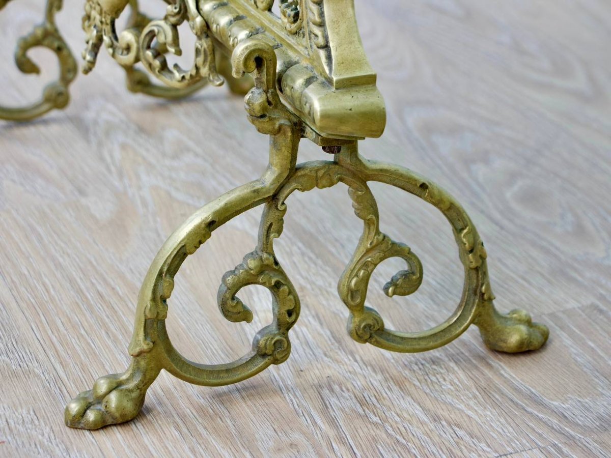 Pare-feu, écran de cheminée ou pare étincelle en bronze style Renaissance-photo-7