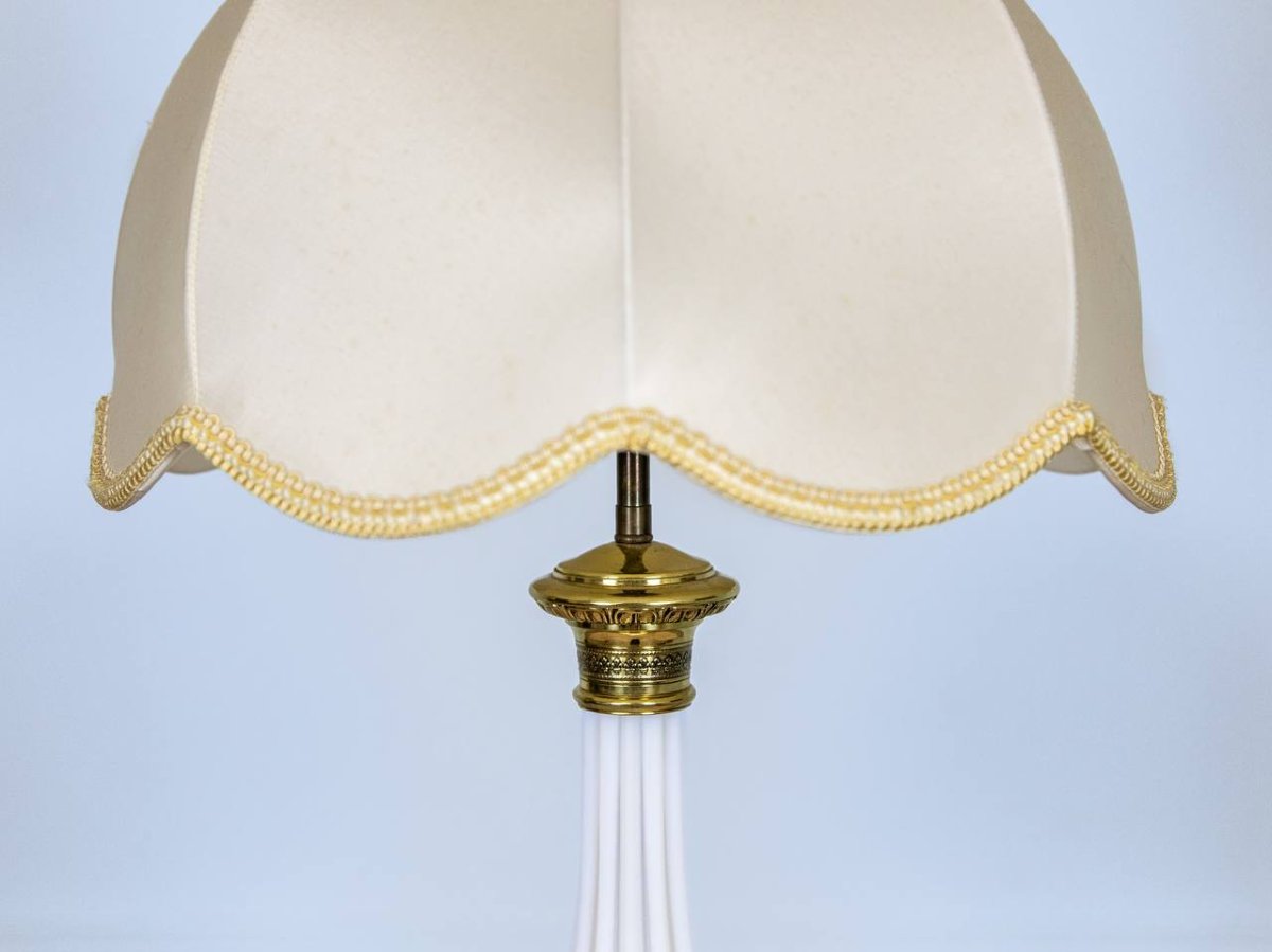 Opaline And Bronze Lamp, Louis XVI Style-photo-2