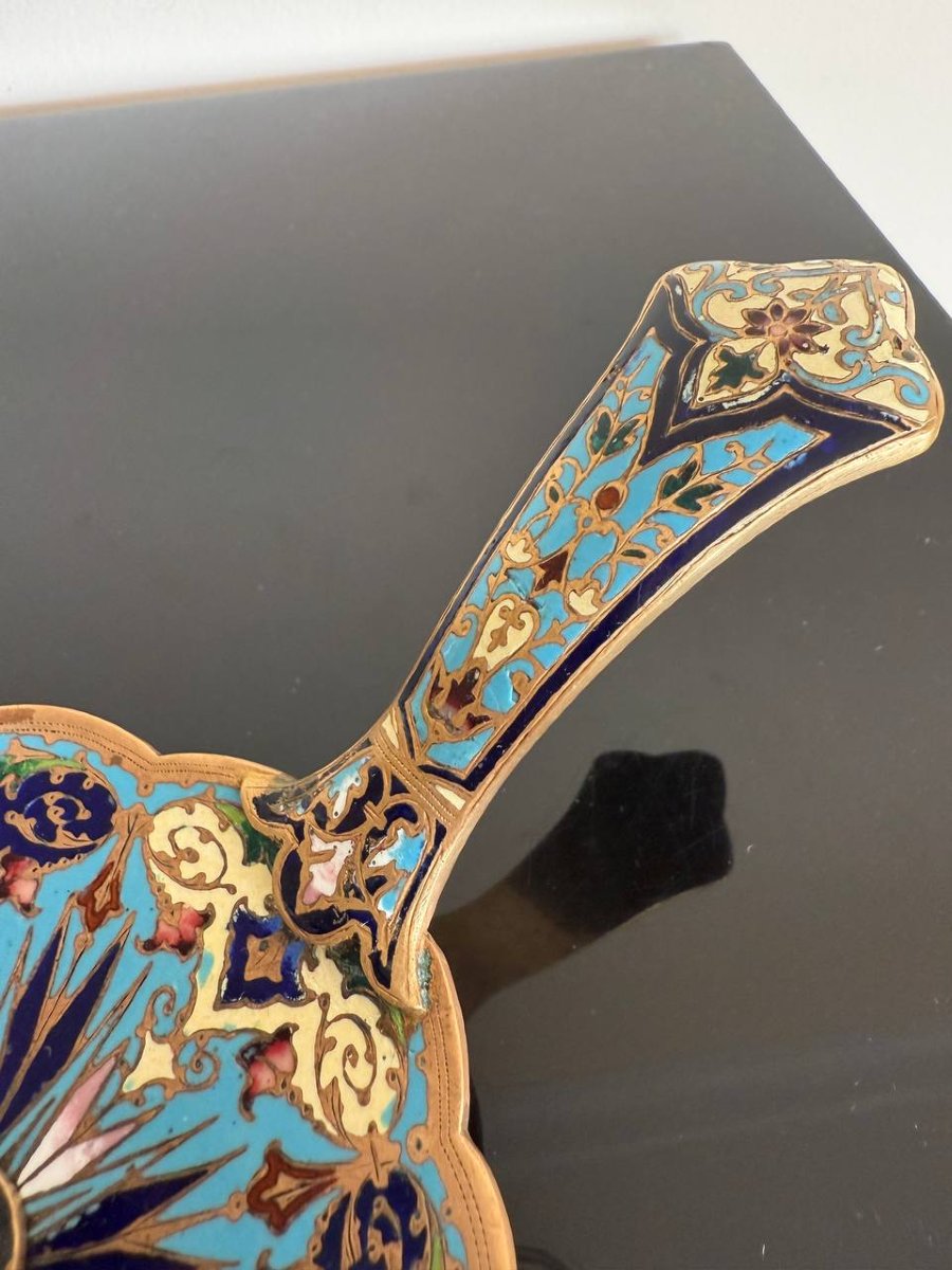 Bougeoir émaux Cloisonné Bronze époque Napoléon III-photo-6