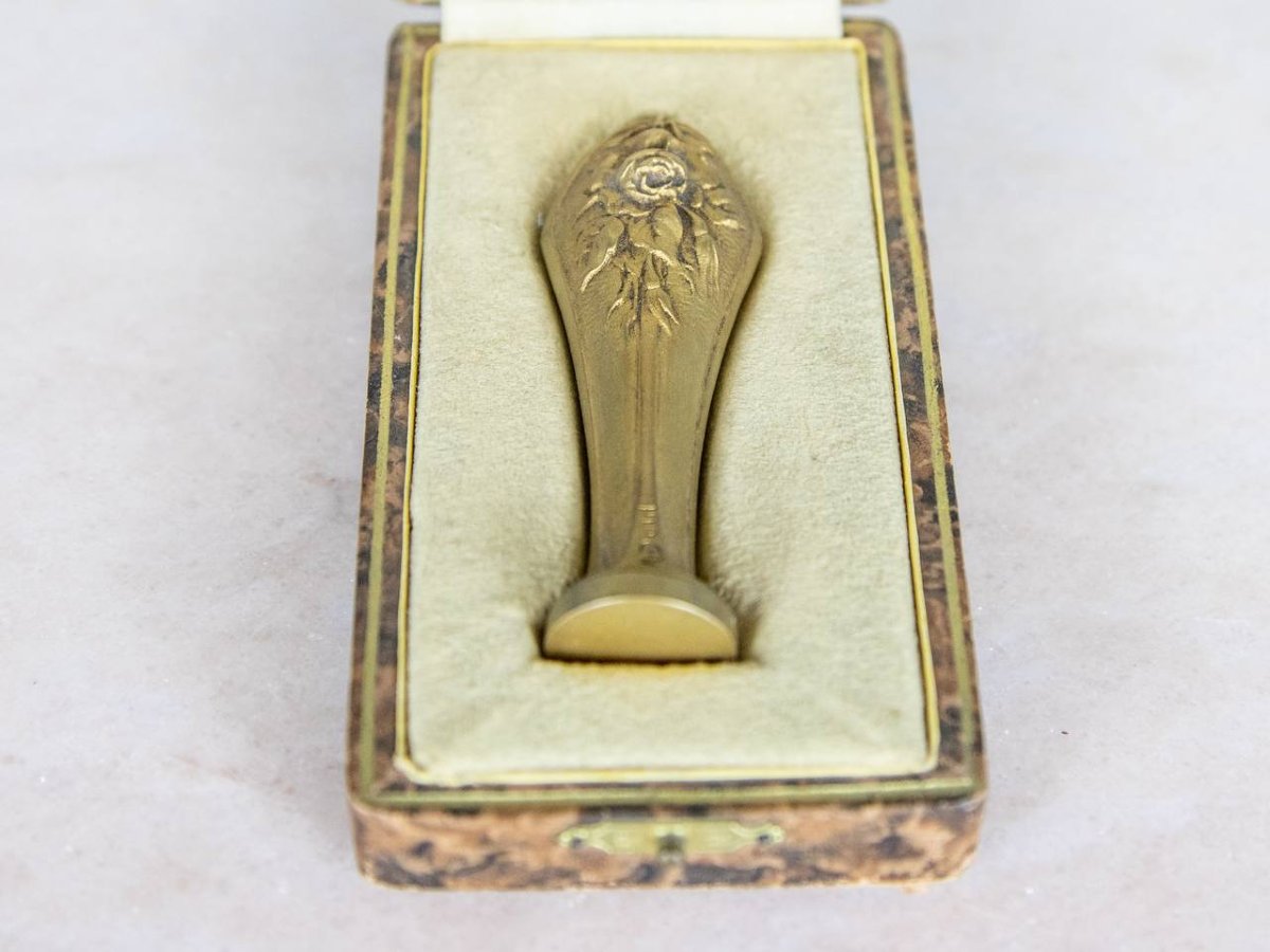 Gilt Bronze Collector's Seal, Merlot Verdun – France, Circa 1890–1900-photo-2