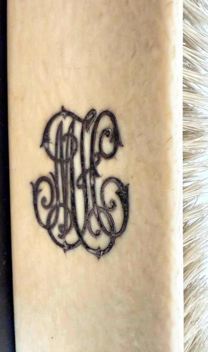 Ivory Brush With A Silver Monogram-photo-1