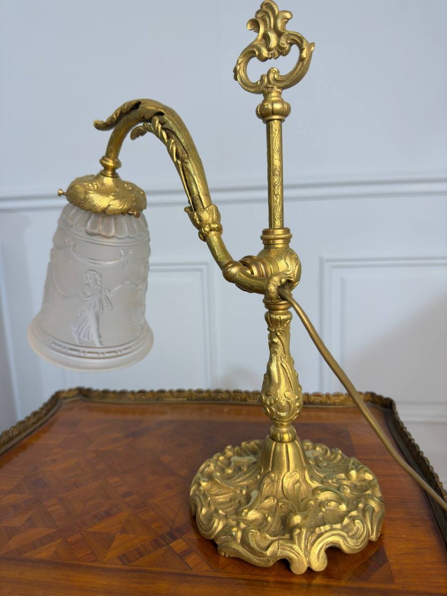 Bronze And Brass Desk Or Mood Lamp-photo-4