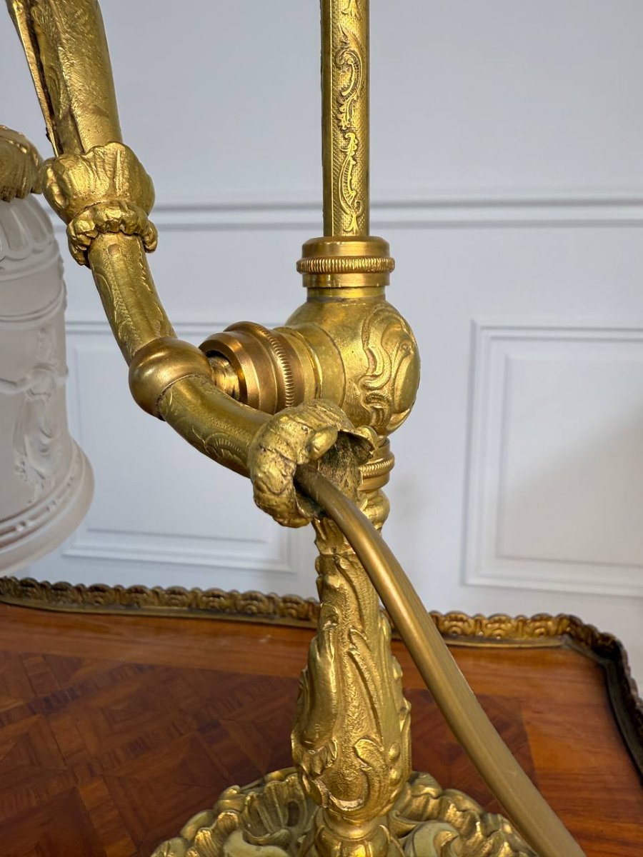 Bronze And Brass Desk Or Mood Lamp-photo-3